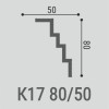 Плинтусы потолочные Bello Deco Карнизы потолочные Карниз потолочный К17 80-50 5x200 — фото 2