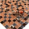 Bonaparte Мозаика стеклянная Crystal brown 8*15*15 лист 300*300 мм — фото 4