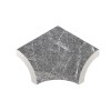 Матовый Kerastep Керамогранит Планка радиальная внутренний угол Marble 441 Ceniza R9 33х42х50