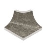Декор Kerastep Керамогранит Плинтус радиальный внешний угол Marble 421 Moca R9 42х33х50