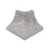 Декор Kerastep Керамогранит Плинтус радиальный внешний угол Stone 551 Pearl R9 77х77х110х10