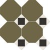 Матовый Metlah.Store Арундель Керамогранит M6731/6302/7112 Октагон зеленый / Квадрат черный / Треугольник белый на сетке 320х320 — фото 2