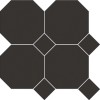 Керамическая Metlah.Store Мозаика Йорк A37 Сетка Октагон Чёрный/Квадрат Чёрный 305x305