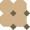 Керамическая Metlah.Store Мозаика Йорк A49 Сетка Октагон Бежевый/Квадрат Зелёный 305x305