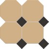 Керамическая Metlah.Store Мозаика Йорк A63 Сетка Октагон Бежевый/Квадрат Чёрный 305x305