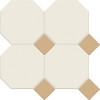 Керамическая Metlah.Store Мозаика Йорк A7 Сетка Октагон Белый/Квадрат Бежевый 305x305