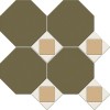 Матовый Metlah.Store Мозаика Арундель АР16 Сетка Октагон Зелёный/Квадрат Бежевый/Треугольник Белый 320x320