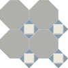 Матовый Metlah.Store Мозаика Арундель АР20 Сетка Октагон Серый/Квадрат Белый/Треугольник Голубой 320x320