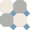 Керамическая Metlah.Store Мозаика Йорк A45 Сетка Октагон Белый И Серый/Квадрат Голубой 305x305