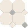 Керамическая Metlah.Store Мозаика Йорк A57 Сетка Октагон Белый/Квадраты Серый И Белый 305x305
