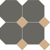 Керамическая Metlah.Store Мозаика Йорк A66 Сетка Октагон Серый/Квадрат Бежевый 305x305