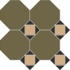 Матовый Metlah.Store Мозаика Арундель АР36 Сетка Октагон Зелёный/Квадрат Бежевый/Треугольник Черный 320x320