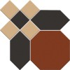 Матовый Metlah.Store Мозаика Варвик ВА1 Сетка Октагон Красный/Квадрат Черный И Бежевый/Гексагон Чёрный 228x228
