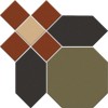Матовый Metlah.Store Мозаика Варвик ВА5 Сетка Октагон Зеленый/Квадрат Красный И Бежевый/Гексагон Черный 228x228