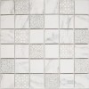 Стеклянная Glass Orro mosaic GALLERY 30х30 серая с орнаментом, чип 48х48 квадратный