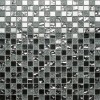 Glass Orro mosaic MIRAGE 30х30 серая глянцевая стеклянная, чип 15х15 квадратный