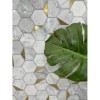 ORRO Mosaic Lux Мраморная мозаика с латунными вставками PRIMA 30x32 — фото 2