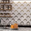 Каменная Stone Мозаика Orro mosaic Atlantida 30.5х32.25 белая / золотая, чип 8х38 / 38х94 шеврон — фото 2