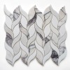 Каменная Stone Мозаика Orro mosaic Lumina Art 28.8х33.8 белая / серая, чип листья