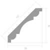 Плинтусы потолочные Карнизы Карниз Ultrawood под покраску CR 0018 i (2000 х 76 х 76) — фото 2