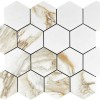 Керамическая Мозаика Velsaa Mosaic Calacatta Gold Mosaic Paonazzo Hexagone 28х33 — фото 2