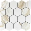 Керамическая Мозаика Velsaa Mosaic Calacatta Gold Mosaic Paonazzo Hexagone 28х33 — фото 3