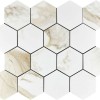 Керамическая Мозаика Velsaa Mosaic Calacatta Gold Mosaic Paonazzo Hexagone 28х33 — фото 4