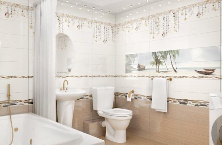 Панно Alma Ceramica Плитка PWA11ALD2 Ailand 40х60 в интерьере