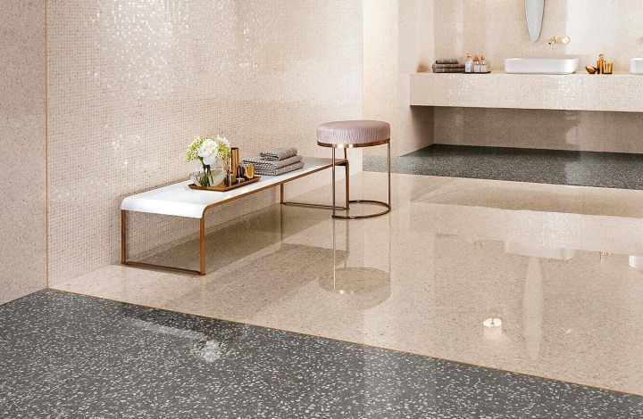 Фото коллекции Лаппатированный Atlas Concorde Marvel Gems Terrazzo Black Lapp 30x60