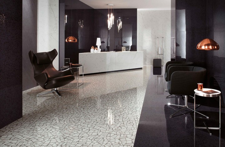 Фото коллекции Лаппатированный Atlas Concorde Marvel Gems Terrazzo Black Lapp 30x60
