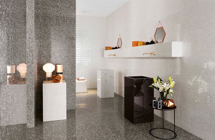 Фото коллекции Лаппатированный Atlas Concorde Marvel Gems Terrazzo Black Lapp 30x60
