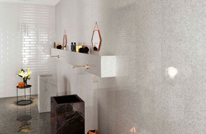 Фото коллекции Лаппатированный Atlas Concorde Marvel Gems Terrazzo Black Lapp 30x60