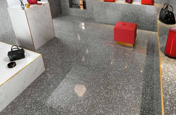 Фото коллекции Лаппатированный Atlas Concorde Marvel Gems Terrazzo Black Lapp 30x60