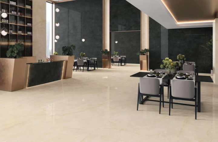 Лаппатированный Atlas Concorde Керамогранит Marvel Onyx Alabaster 60x60 Lapp. в интерьере
