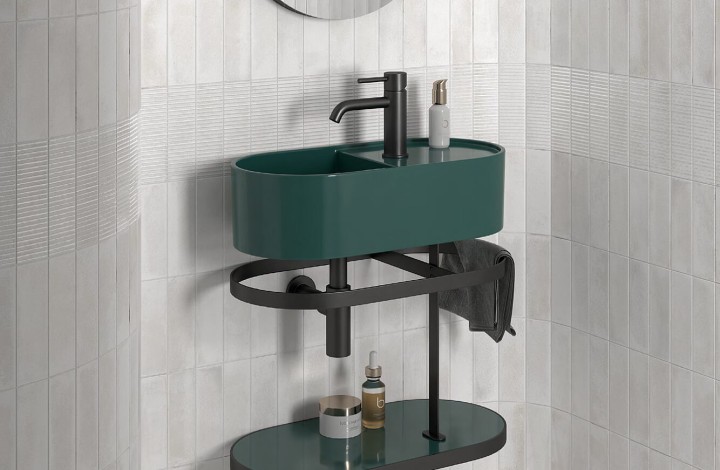 Матовый Керамогранит EQUIPE RAKU White 6х18,6 в интерьере