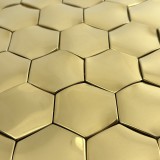 Керамическая Marble Mosaic Stainless Steel Мозаика Hexagon Web Gold 29х30,5 в интерьере