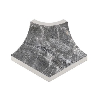Керамогранит Плинтус радиальный внешний угол Marble 441 Ceniza R9 42х33х50