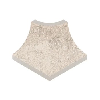 Керамогранит Плинтус радиальный внешний угол Stone 541 Sand R9 77х77х110х10