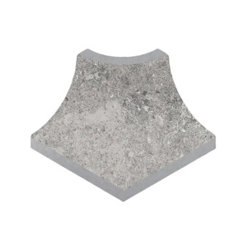 Керамогранит Плинтус радиальный внешний угол Stone 551 Pearl R9 77х77х110х10