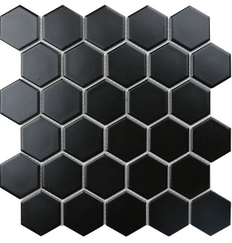 Orro mosaic BLACK GAMMA 28.1х32.5 матовая, чип 51х59 гексагон
