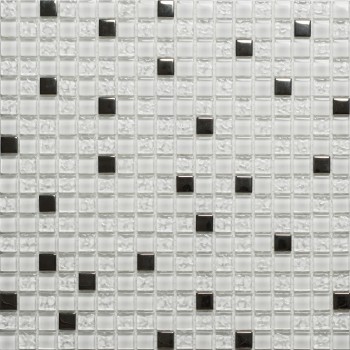 Orro mosaic FIANIT 30х30 микс белая/черная стеклянная, чип 15х15 квадратный