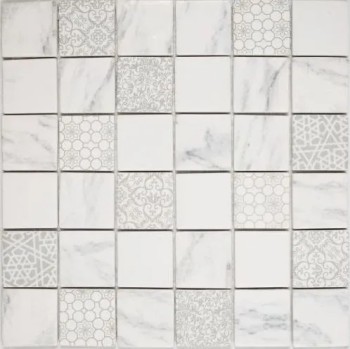 Orro mosaic GALLERY 30х30 серая с орнаментом, чип 48х48 квадратный