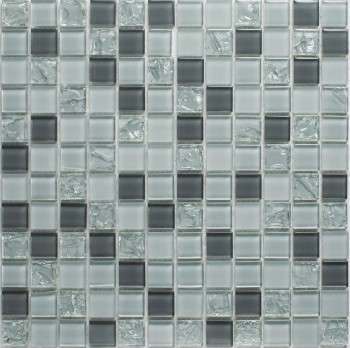 Orro mosaic GRAY CRUSH 30х30 серая глянцевая, чип 23х23 квадратный