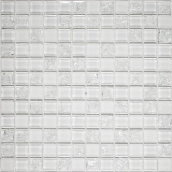 Orro mosaic WHITE CRUSH 30х30 стеклянная, чип 23х23 квадратный