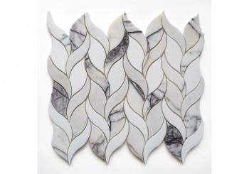 Мозаика Orro mosaic Lumina Art 28.8х33.8 белая / серая, чип листья Мозаика Orro mosaic Lumina Art 28.8х33.8 белая / серая, чип листья