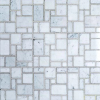 Orro mosaic BIANCO CARRARA RANDOM SQUARE 30.5х30.5 серая полированная, чип разноформатный