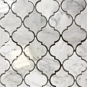 Orro mosaic ROVENA BIANCO 25х33.5 полированная каменная, чип фигурный