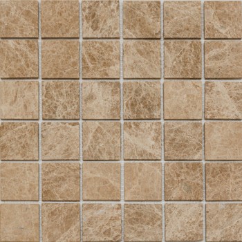 Мозаика из мрамора PIX 350 Light Imperador, Deep Brushed, чип 48х48 мм, сетка 305х305х6 мм, Матовая