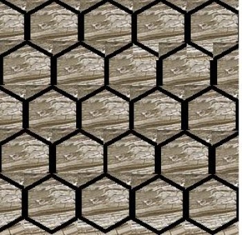 Seranit ART Marble Mosaic Hexagon Brown 245x280 Lappato