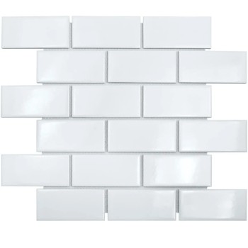 Мозаика Star Mosaic A32000/A1001G / С0002900 Brick White 29.1х29.5, чип 45х95 мм прямоугольный